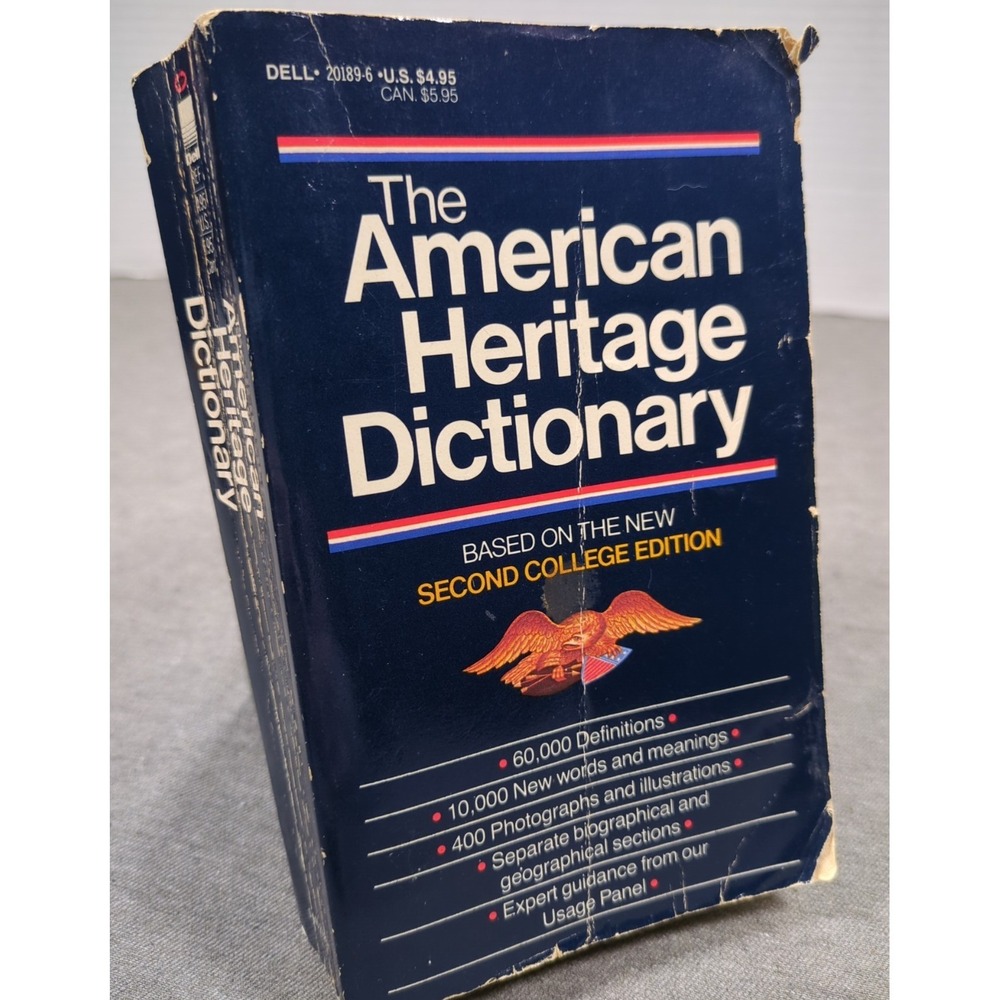 1989 The American Heritage Dictionary: Second College Ed. VTG Laurel Paperback